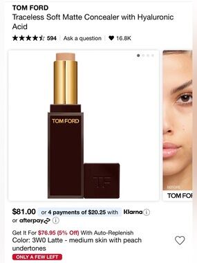 Tom Ford Concealer Stick — Latte Peach Shade